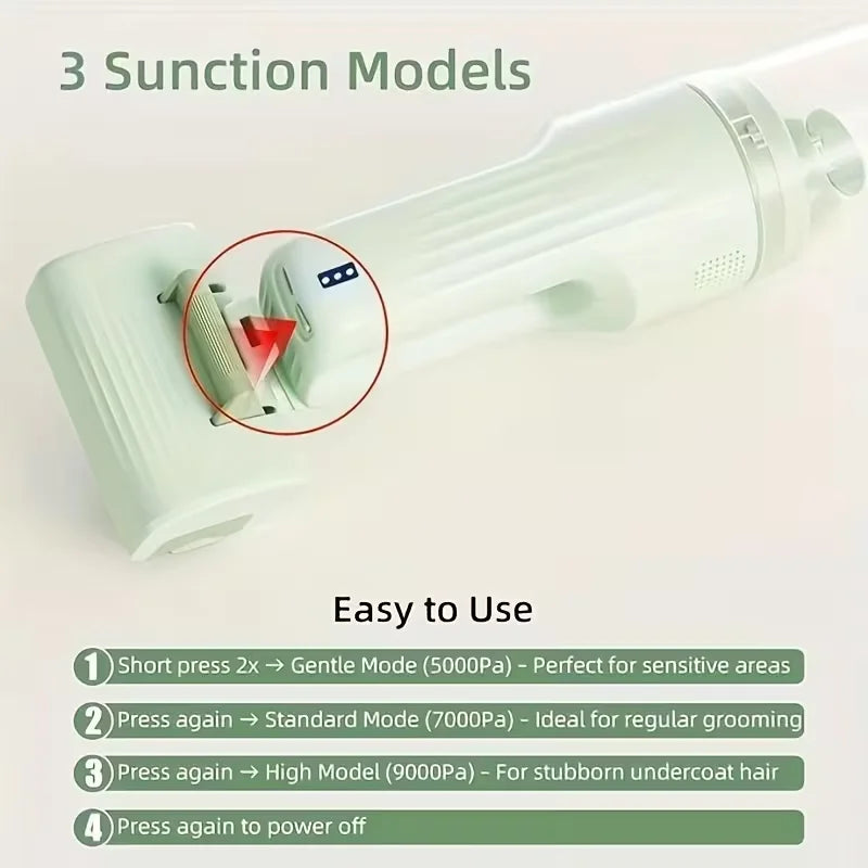 Cat Grooming Vacuum 5Brushes Pet Grooming Kit with 0.3L Hair Dust Cup Dog Vacuum Cleaner for Pets Cats Dogs Hair Vacuum Cleaner