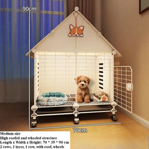 Dog cage Small pet indoor household dog house with toilet and separate area One room hall bathroom dog house Teddy bear breed