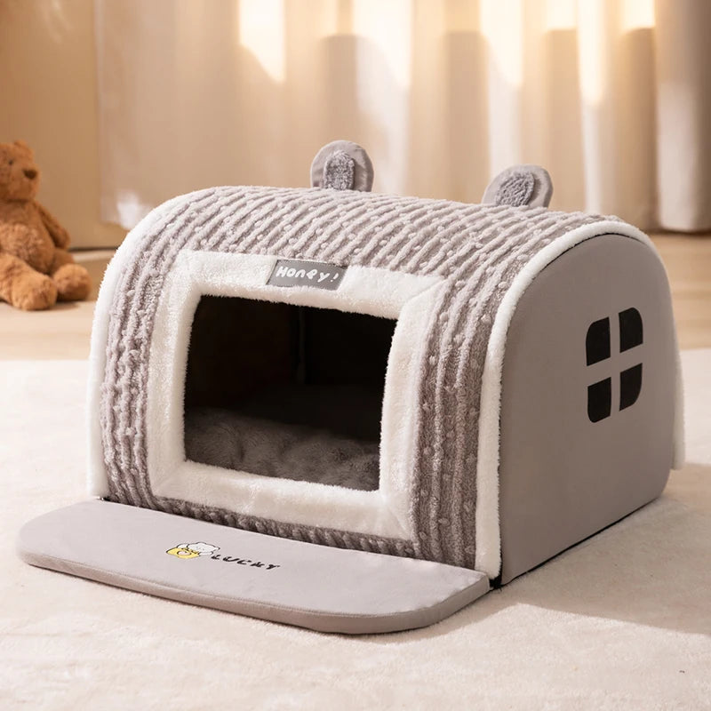 Dog House A Small-Sized Pet House That Can Be Easily Washed Provides Warmth in Winter Closed-Type House All Seasons for Sleeping