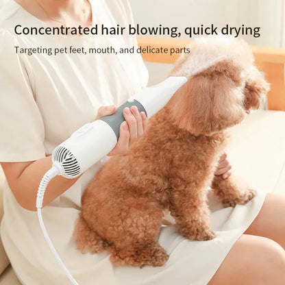 Low Noise Pet Hair Dryer, 3in1 Dog Grooming Brush & Blower, Anti-Stress Kitten Cat Comb, Adjustable Temperature for Home Use