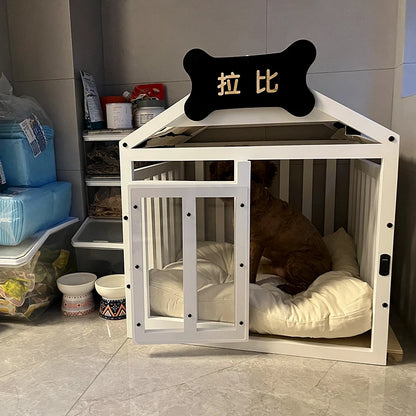 Indoor Solid Wood Creativity Design Special Use Pet Doghouse Detachable Washable Advanced Light luxury Large Dogs Big Villa