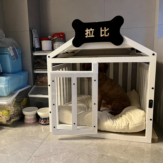 Indoor Solid Wood Creativity Design Special Use Pet Doghouse Detachable Washable Advanced Light luxury Large Dogs Big Villa