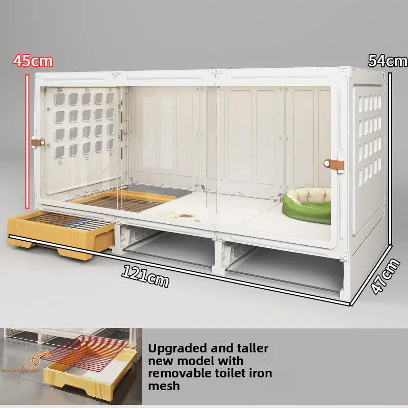 Small Dog Cage with Toilet Separated Pet House One Room One Hall One Bath Indoor Dog Villa