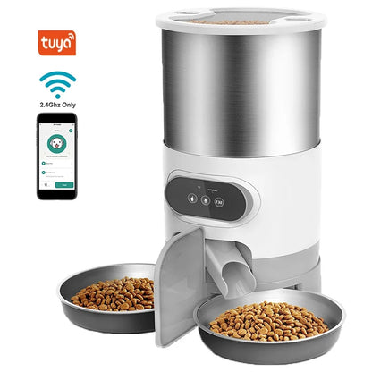 Cat Timing Feeder Smart APP Cat Feeder With Double Meal Pet Dog Food Automatic Dispenser Suitable Small Cats Dogs Remote Feeding