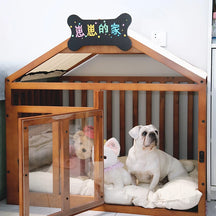 Indoor Solid Wood Creativity Design Special Use Pet Doghouse Detachable Washable Advanced Light luxury Large Dogs Big Villa