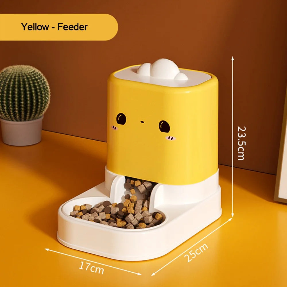 Cute Automatic Cat Feeder Large Capacity No Lag Pet Water Dispenser Convenient Cat Shape Cat Food Dispenser Pet Supplies