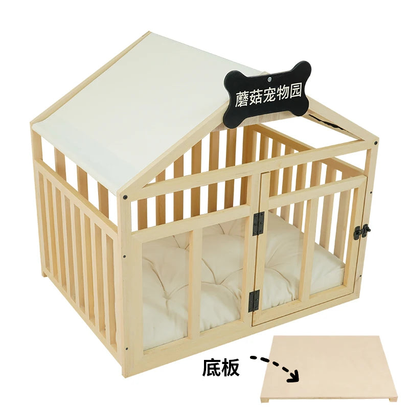 Indoor Solid Wood Creativity Design Special Use Pet Doghouse Detachable Washable Advanced Light luxury Large Dogs Big Villa