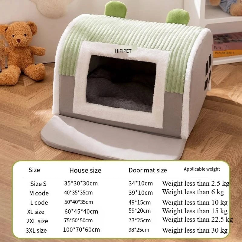 Dog House A Small-Sized Pet House That Can Be Easily Washed Provides Warmth in Winter Closed-Type House All Seasons for Sleeping