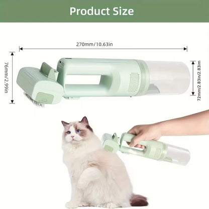 Cat Grooming Vacuum 5Brushes Pet Grooming Kit with 0.3L Hair Dust Cup Dog Vacuum Cleaner for Pets Cats Dogs Hair Vacuum Cleaner