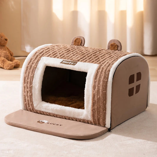 Dog House A Small-Sized Pet House That Can Be Easily Washed Provides Warmth in Winter Closed-Type House All Seasons for Sleeping