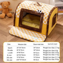 Dog House A Small-Sized Pet House That Can Be Easily Washed Provides Warmth in Winter Closed-Type House All Seasons for Sleeping
