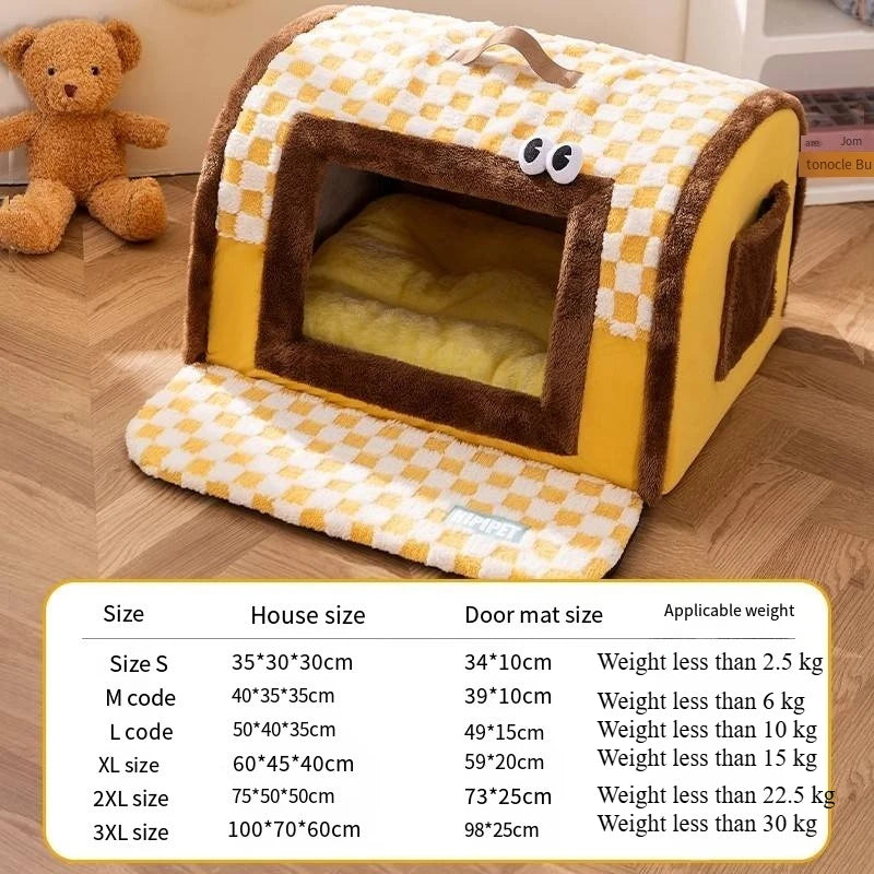 Dog House A Small-Sized Pet House That Can Be Easily Washed Provides Warmth in Winter Closed-Type House All Seasons for Sleeping