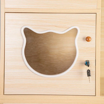 #JFactory Direct Sustainable Pine Wood Pet House Luxury Cat Sleep Cage Fun Cat Villa Breeding Cage for Cats